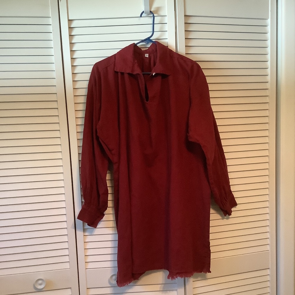 Pirate Medieval Renaissance Red Men’s Large Shirt